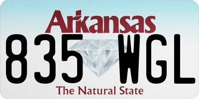 AR license plate 835WGL