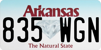 AR license plate 835WGN