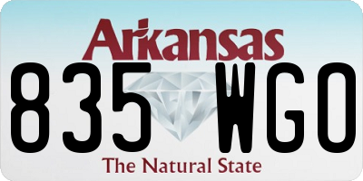 AR license plate 835WGO