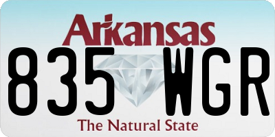 AR license plate 835WGR