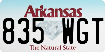 AR license plate 835WGT