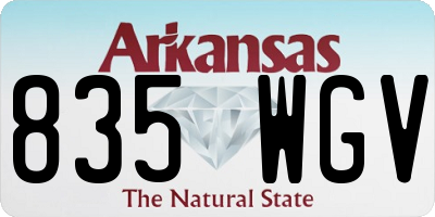 AR license plate 835WGV