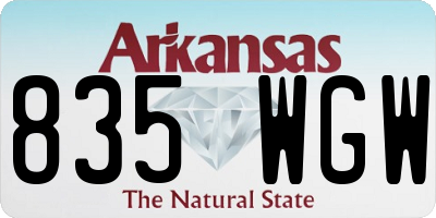 AR license plate 835WGW