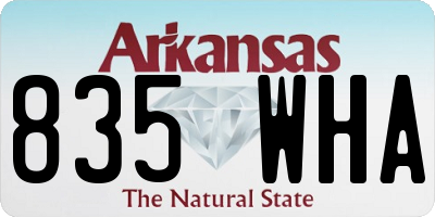 AR license plate 835WHA