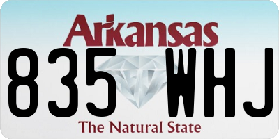 AR license plate 835WHJ