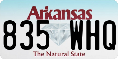 AR license plate 835WHQ