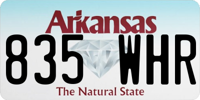 AR license plate 835WHR
