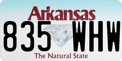 AR license plate 835WHW