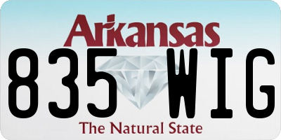 AR license plate 835WIG