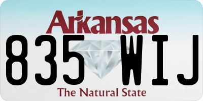 AR license plate 835WIJ