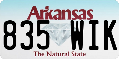 AR license plate 835WIK