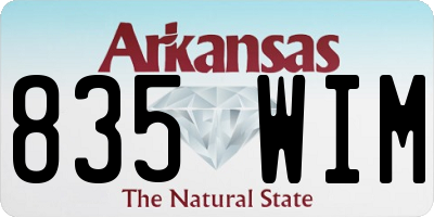 AR license plate 835WIM