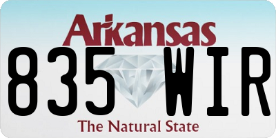 AR license plate 835WIR