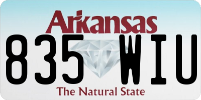 AR license plate 835WIU