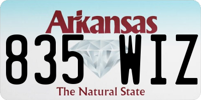 AR license plate 835WIZ
