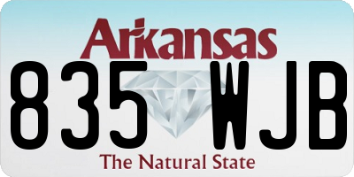 AR license plate 835WJB