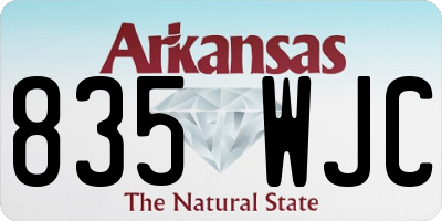 AR license plate 835WJC
