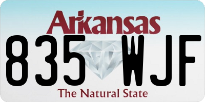 AR license plate 835WJF