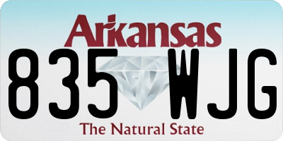 AR license plate 835WJG