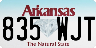 AR license plate 835WJT