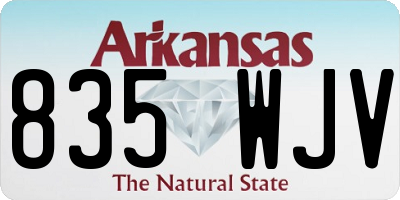 AR license plate 835WJV