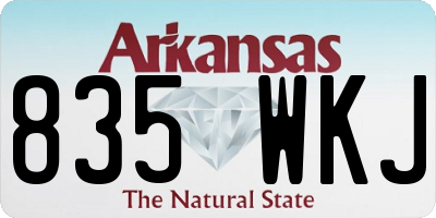 AR license plate 835WKJ
