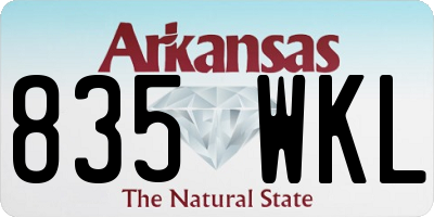 AR license plate 835WKL