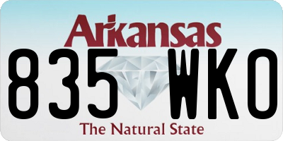 AR license plate 835WKO