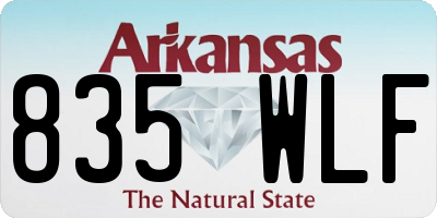 AR license plate 835WLF