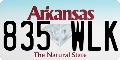 AR license plate 835WLK