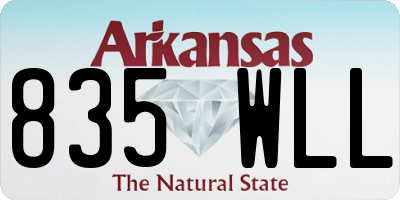 AR license plate 835WLL