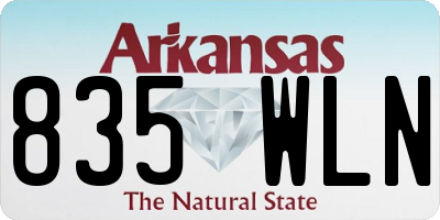 AR license plate 835WLN