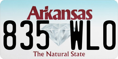 AR license plate 835WLO