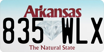 AR license plate 835WLX