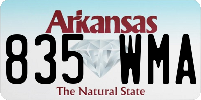 AR license plate 835WMA