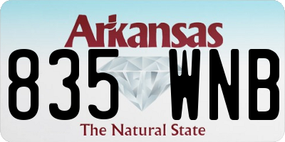 AR license plate 835WNB
