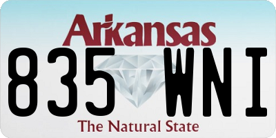 AR license plate 835WNI