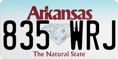 AR license plate 835WRJ