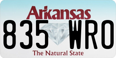 AR license plate 835WRO