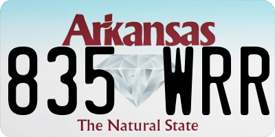 AR license plate 835WRR