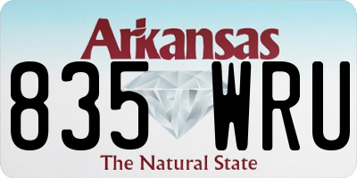 AR license plate 835WRU