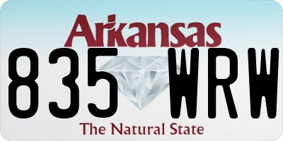 AR license plate 835WRW