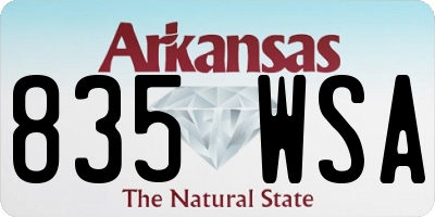 AR license plate 835WSA