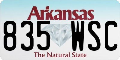 AR license plate 835WSC