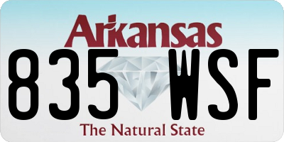 AR license plate 835WSF
