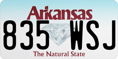 AR license plate 835WSJ
