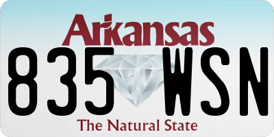 AR license plate 835WSN