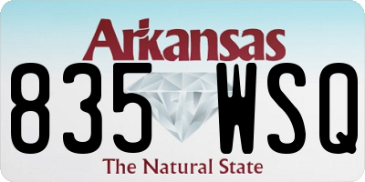 AR license plate 835WSQ