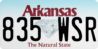 AR license plate 835WSR