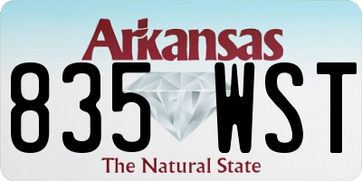 AR license plate 835WST